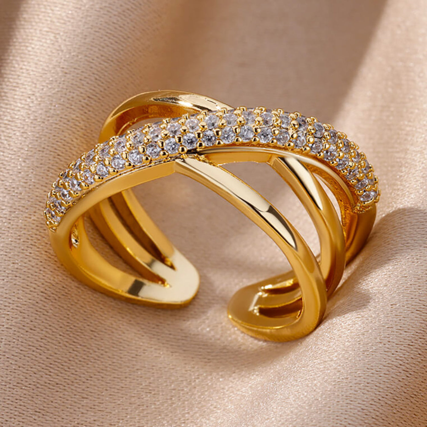 Goldfarbener Edelstahlring für Frauen - Mein Shop
