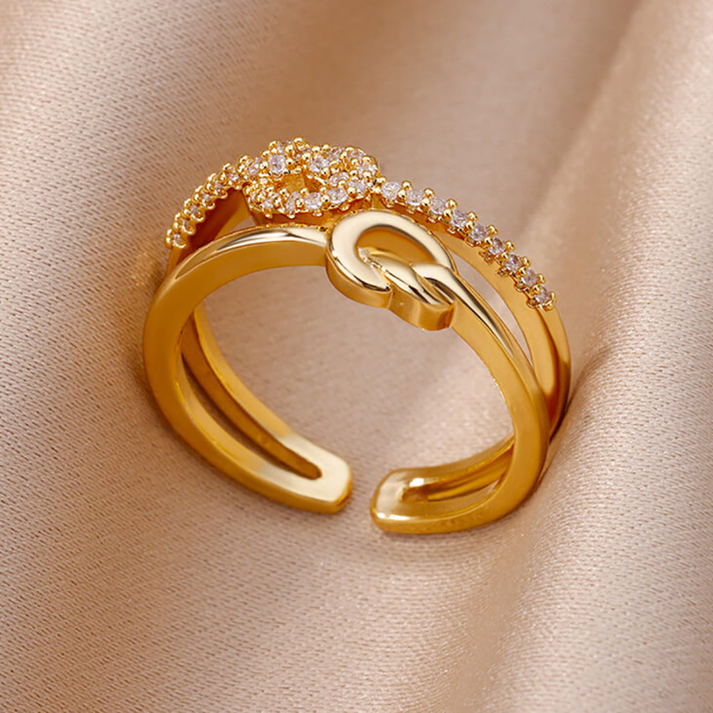 Goldfarbener Edelstahlring für Frauen - Mein Shop