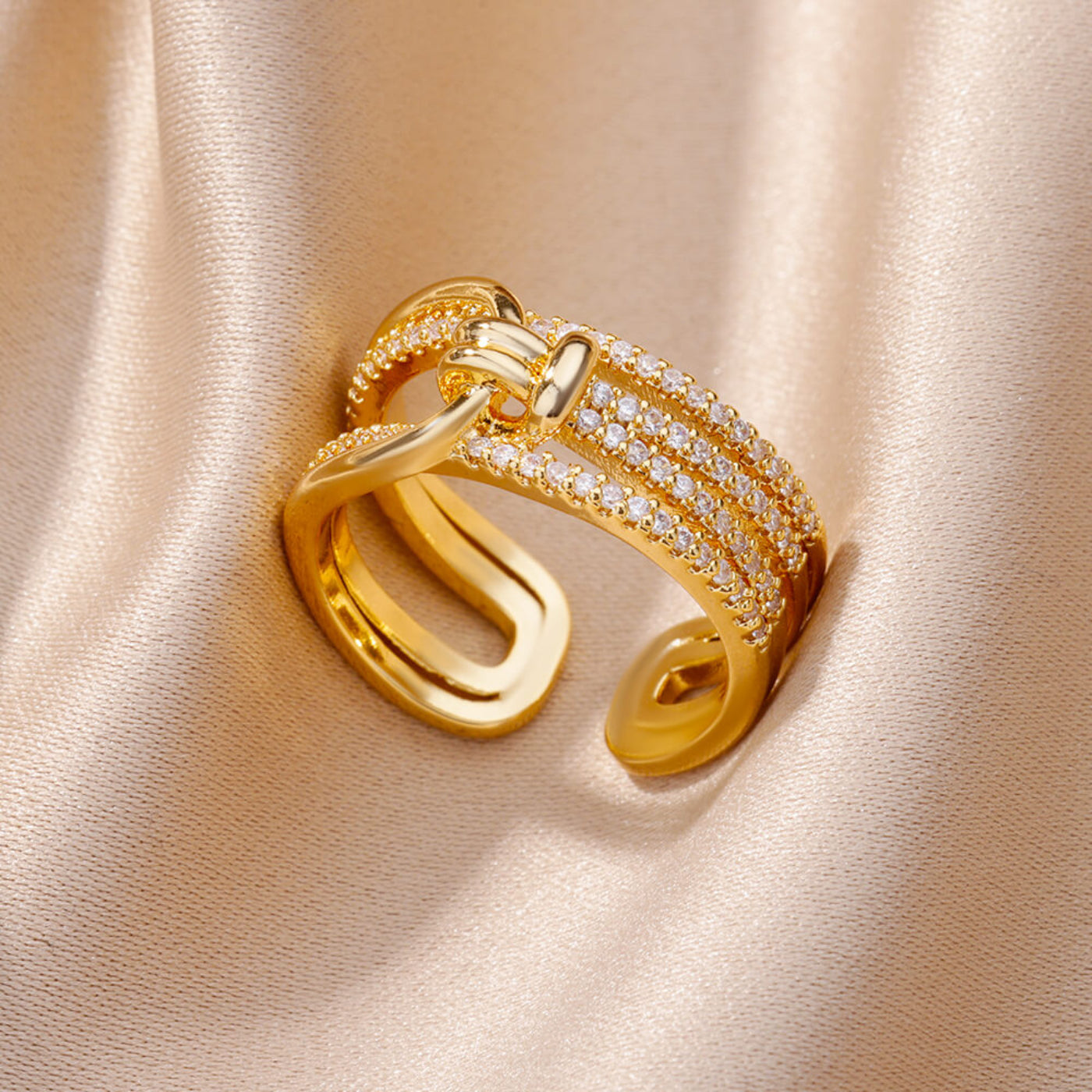 Goldfarbener Edelstahlring für Frauen - Mein Shop