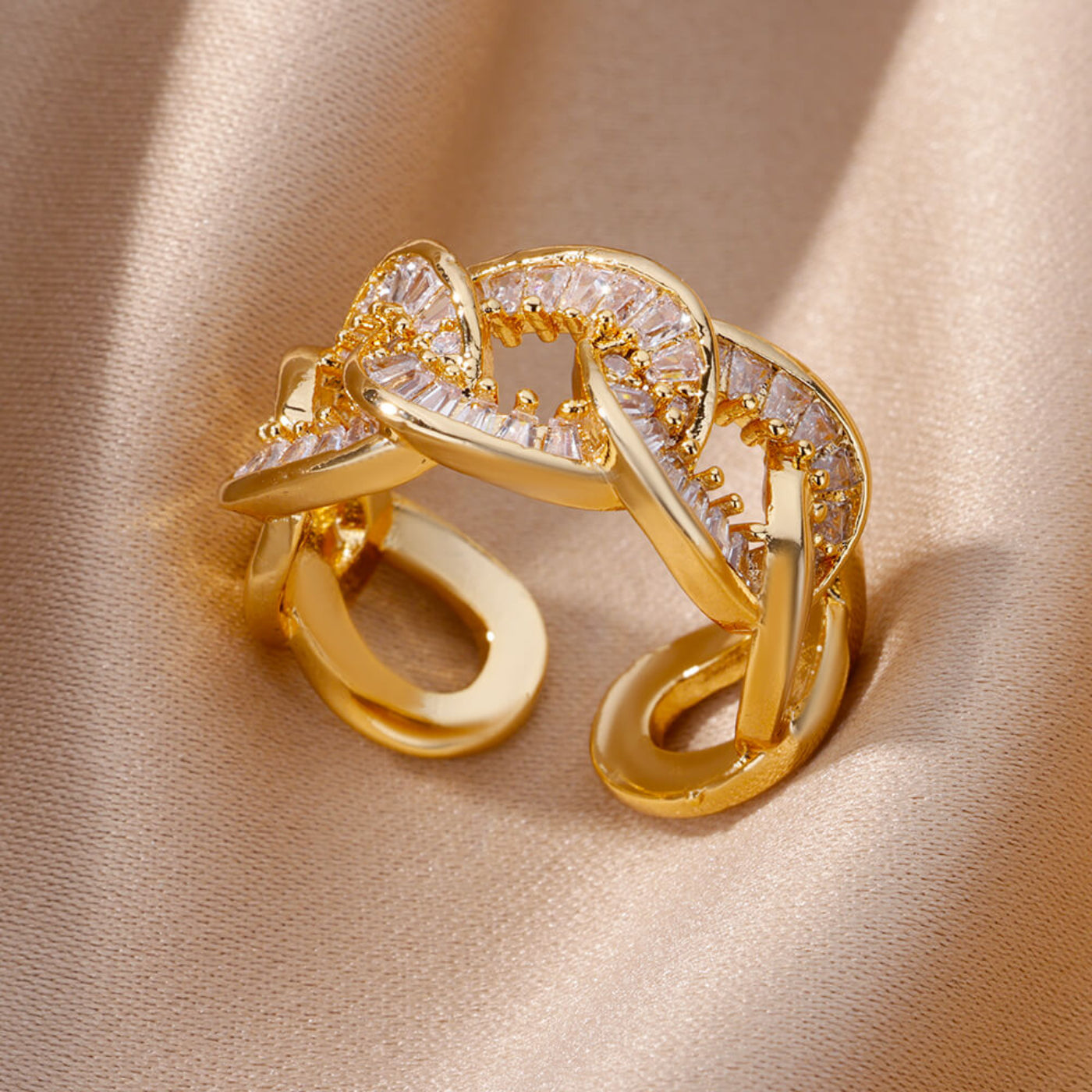 Goldfarbener Edelstahlring für Frauen - Mein Shop