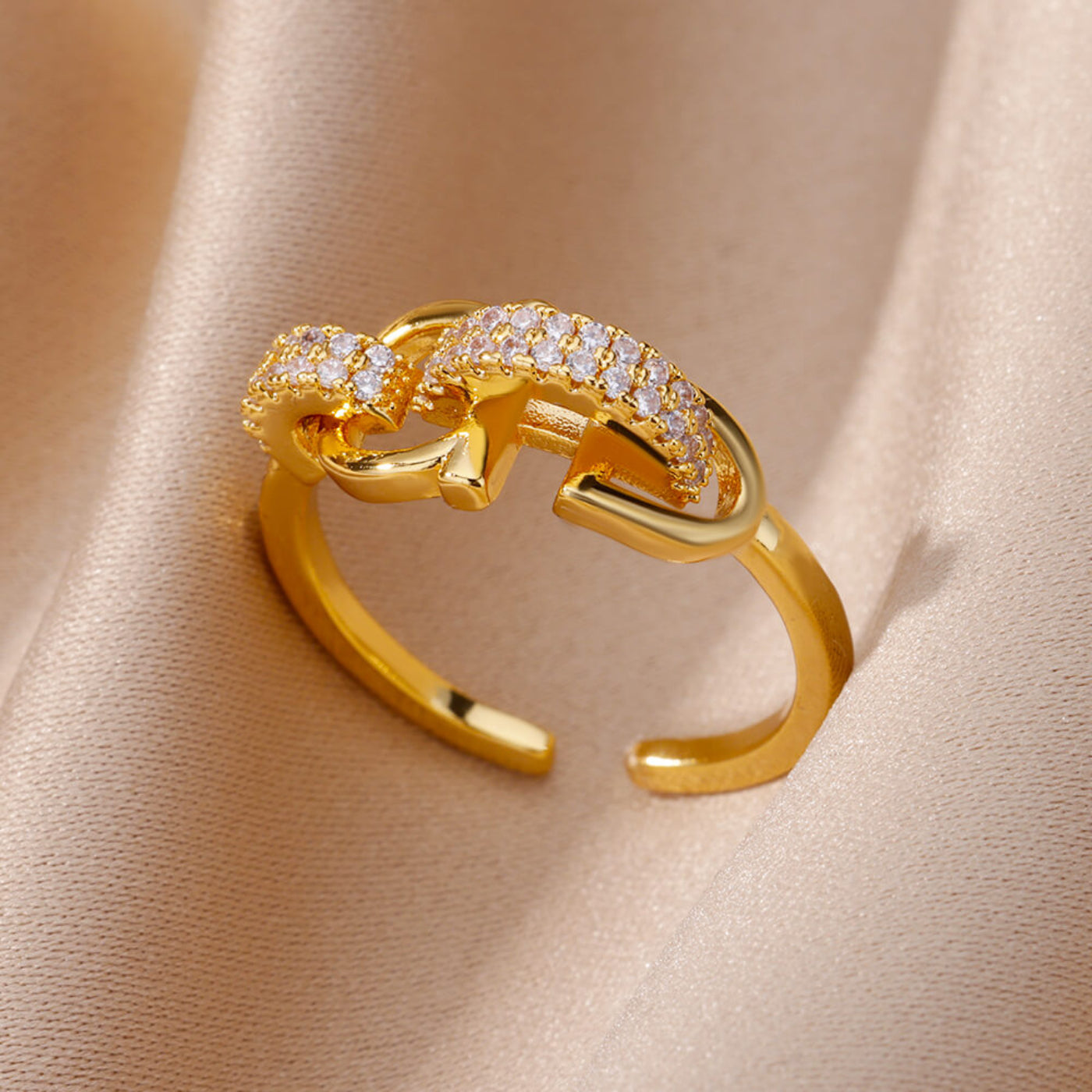 Goldfarbener Edelstahlring für Frauen - Mein Shop