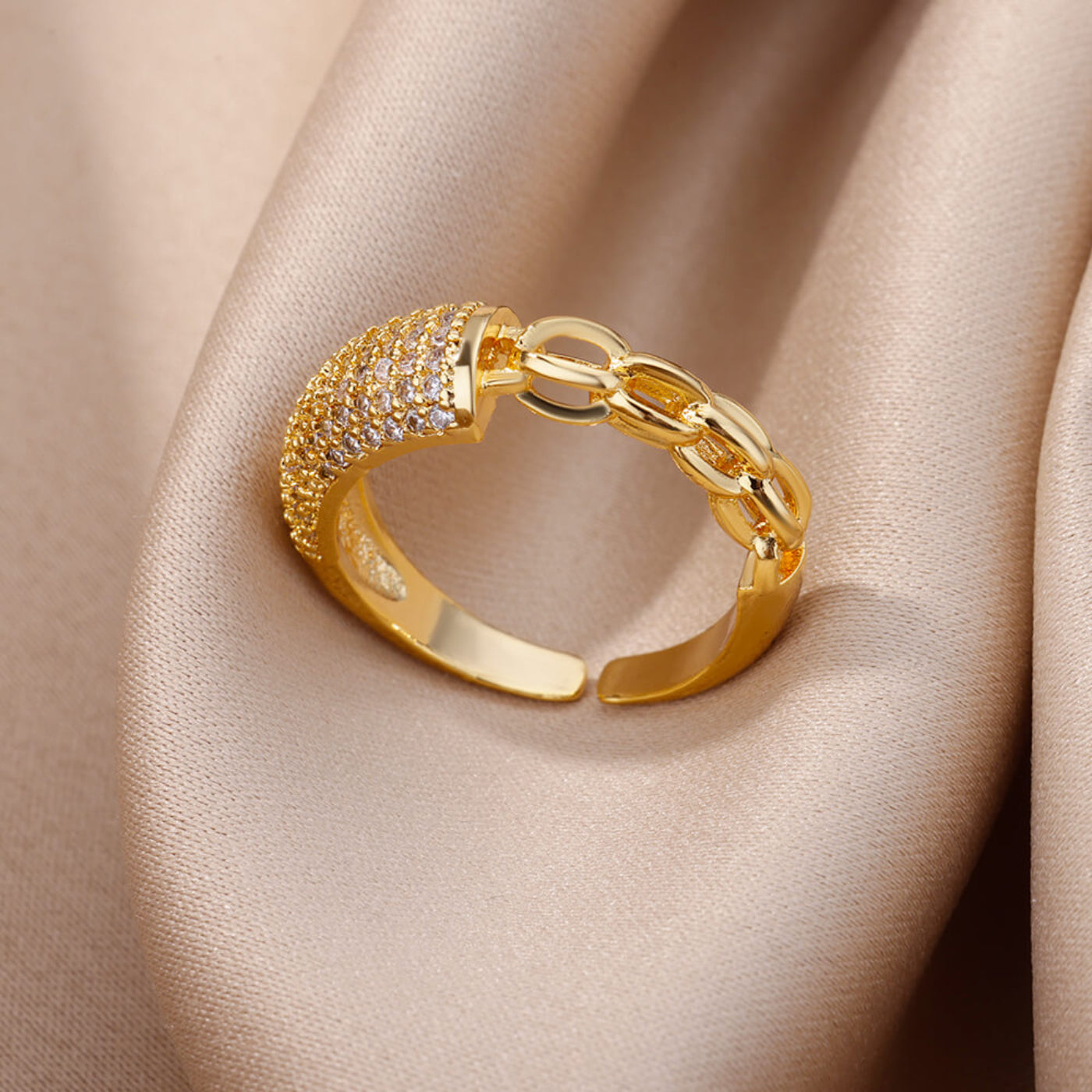 Goldfarbener Edelstahlring für Frauen - Mein Shop