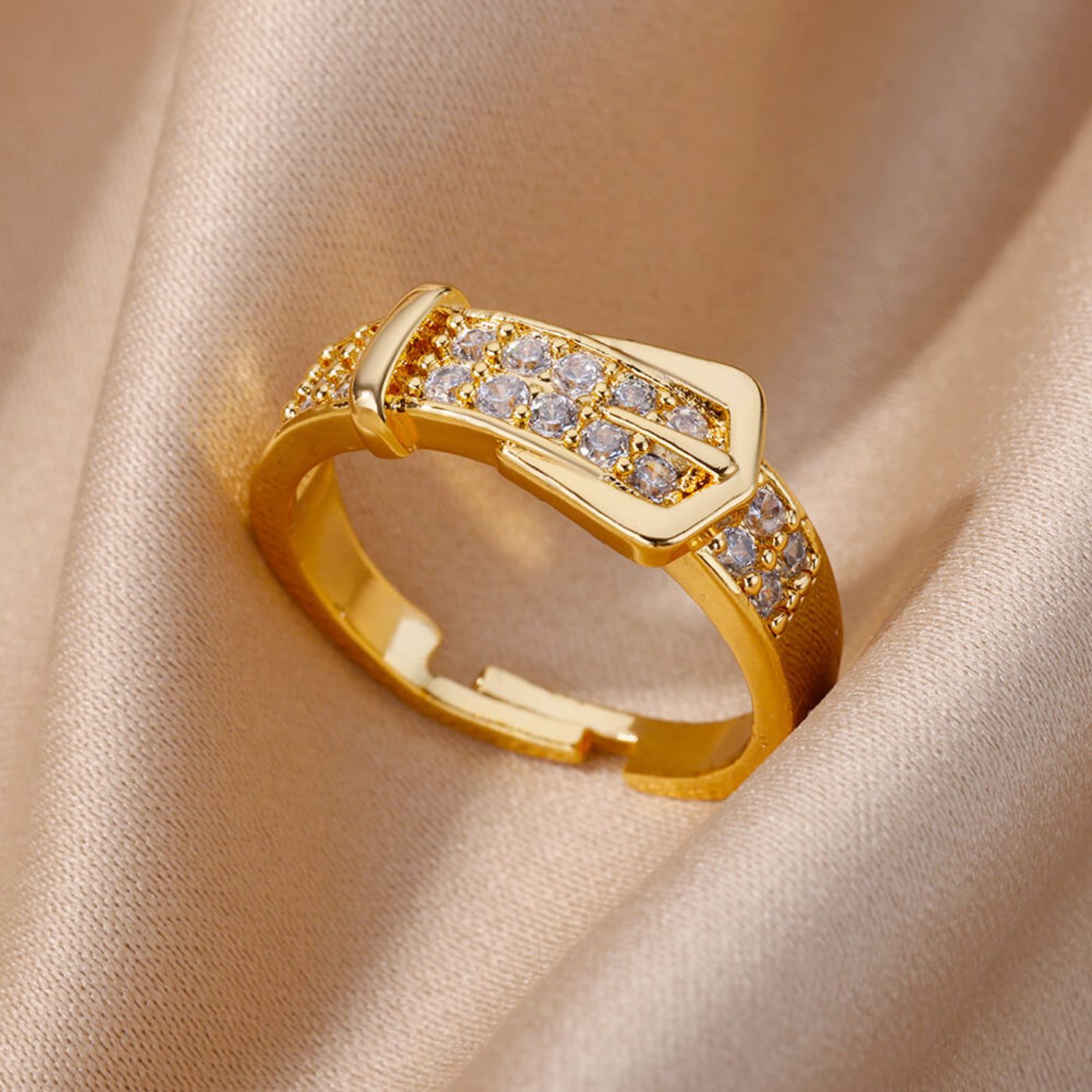 Goldfarbener Edelstahlring für Frauen - Mein Shop