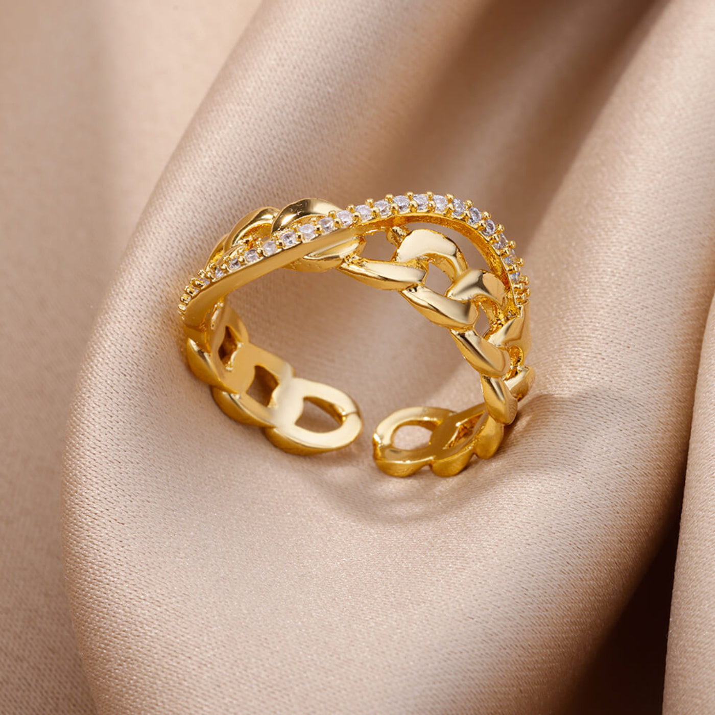 Goldfarbener Edelstahlring für Frauen - Mein Shop