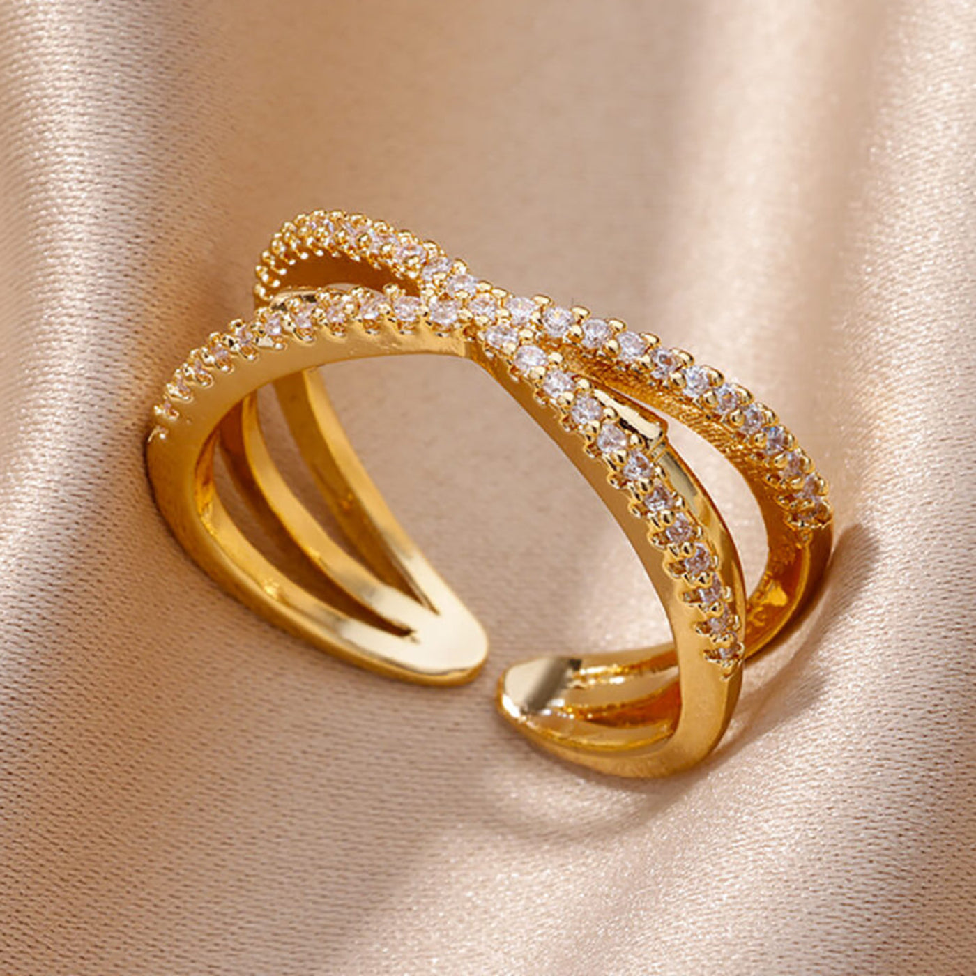 Goldfarbener Edelstahlring für Frauen - Mein Shop
