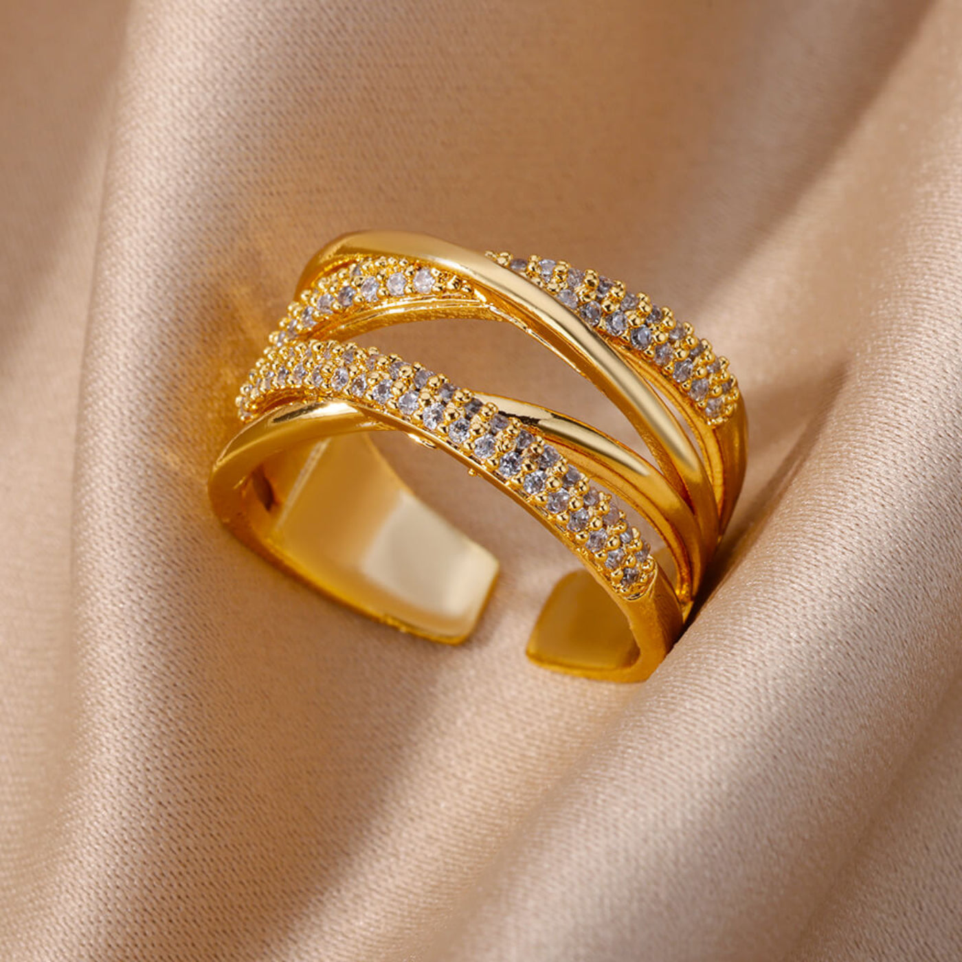 Goldfarbener Edelstahlring für Frauen - Mein Shop