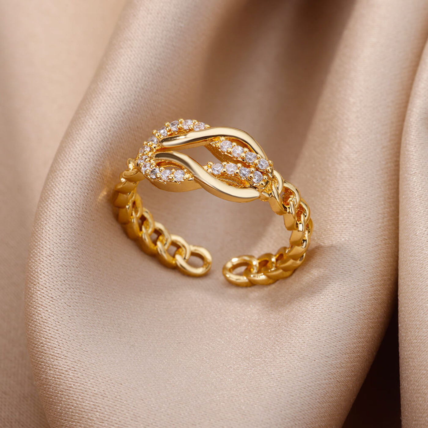 Goldfarbener Edelstahlring für Frauen - Mein Shop