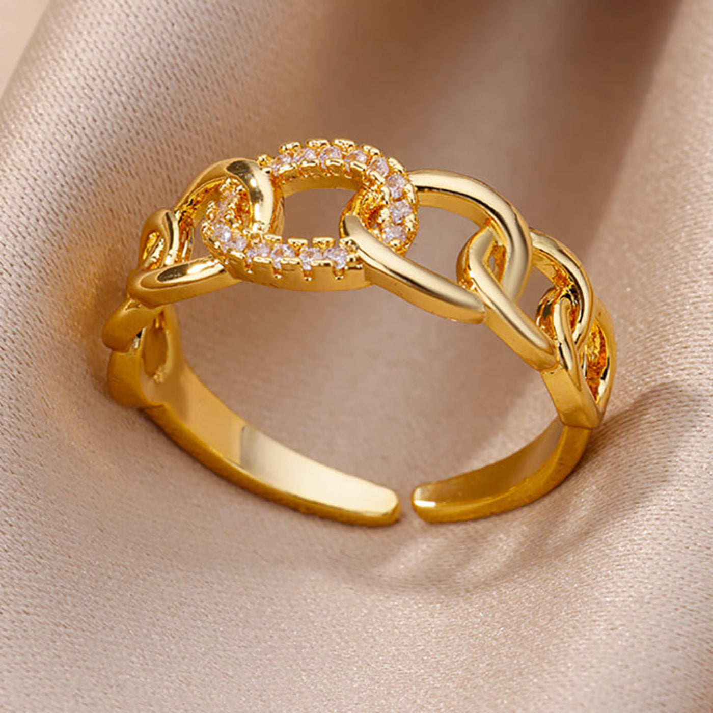 Goldfarbener Edelstahlring für Frauen - Mein Shop