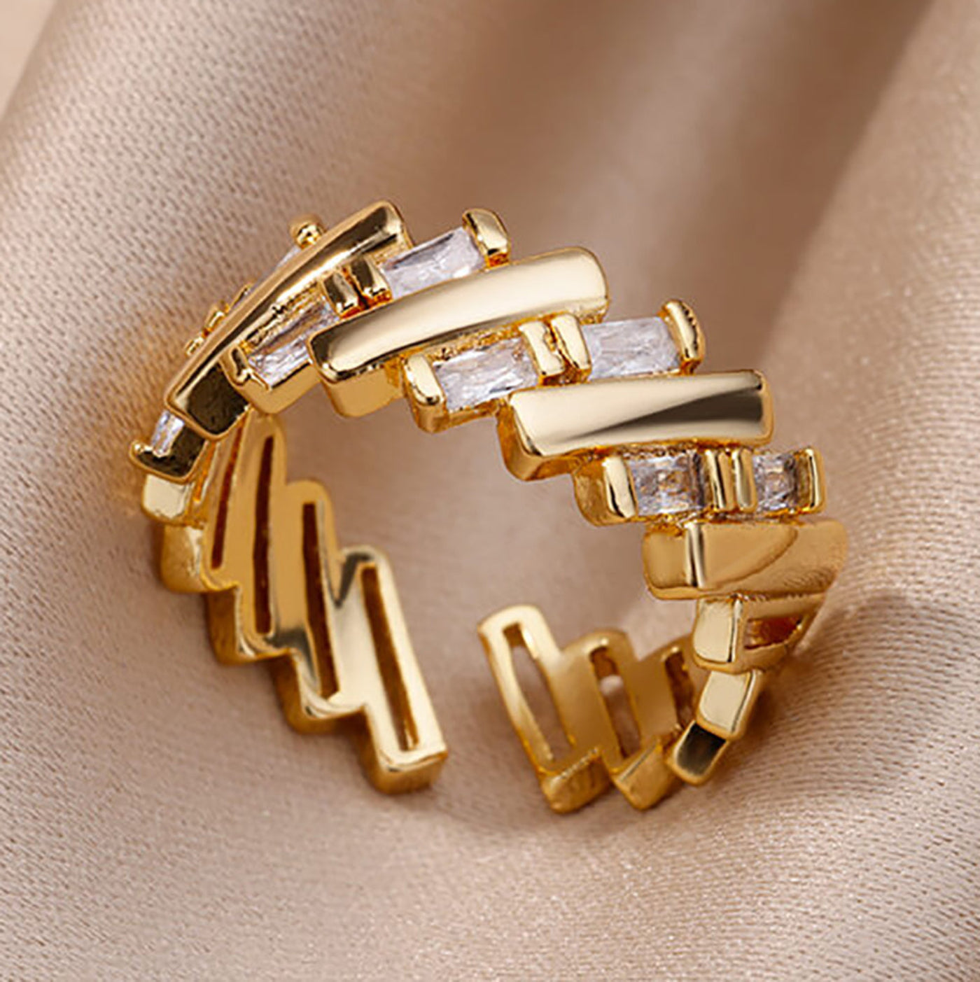 Goldfarbener Edelstahlring für Frauen - Mein Shop