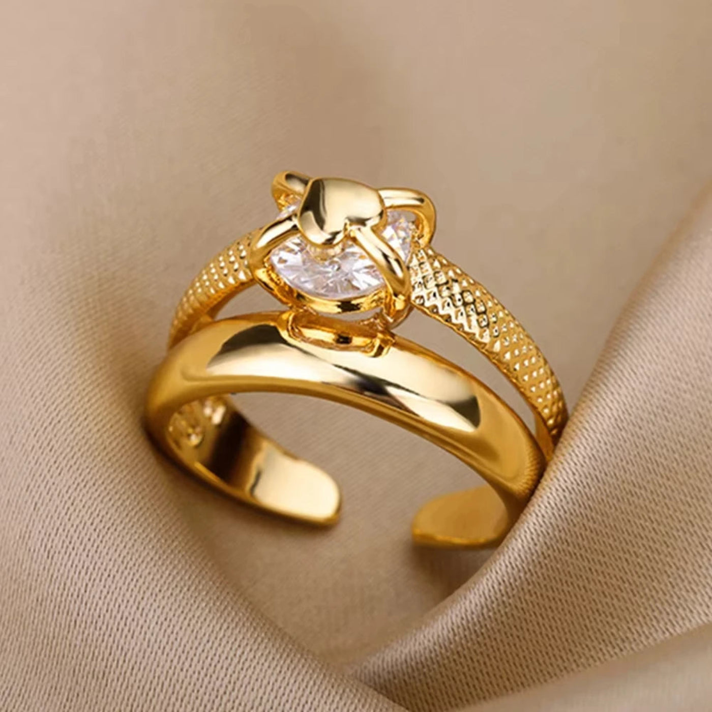 Goldfarbener Edelstahlring für Frauen - Mein Shop
