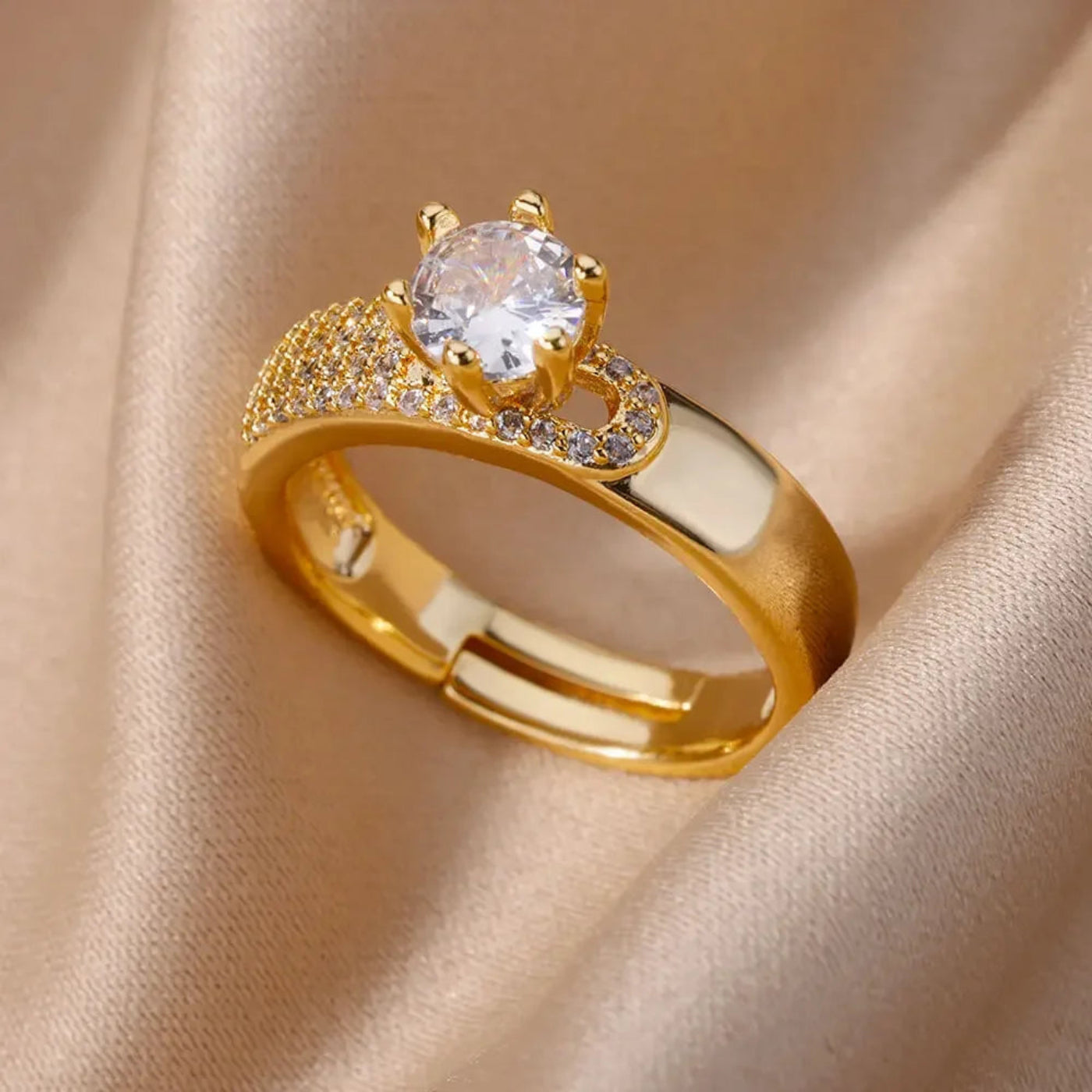 Goldfarbener Edelstahlring für Frauen - Mein Shop