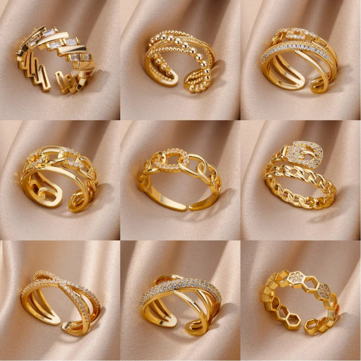 Goldfarbener Edelstahlring für Frauen - Mein Shop