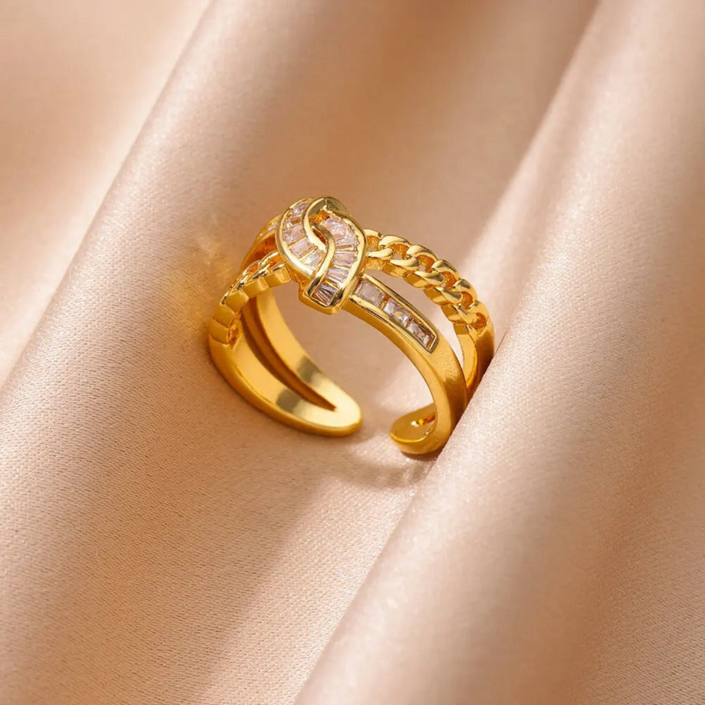 Goldfarbener Edelstahlring für Frauen - Mein Shop