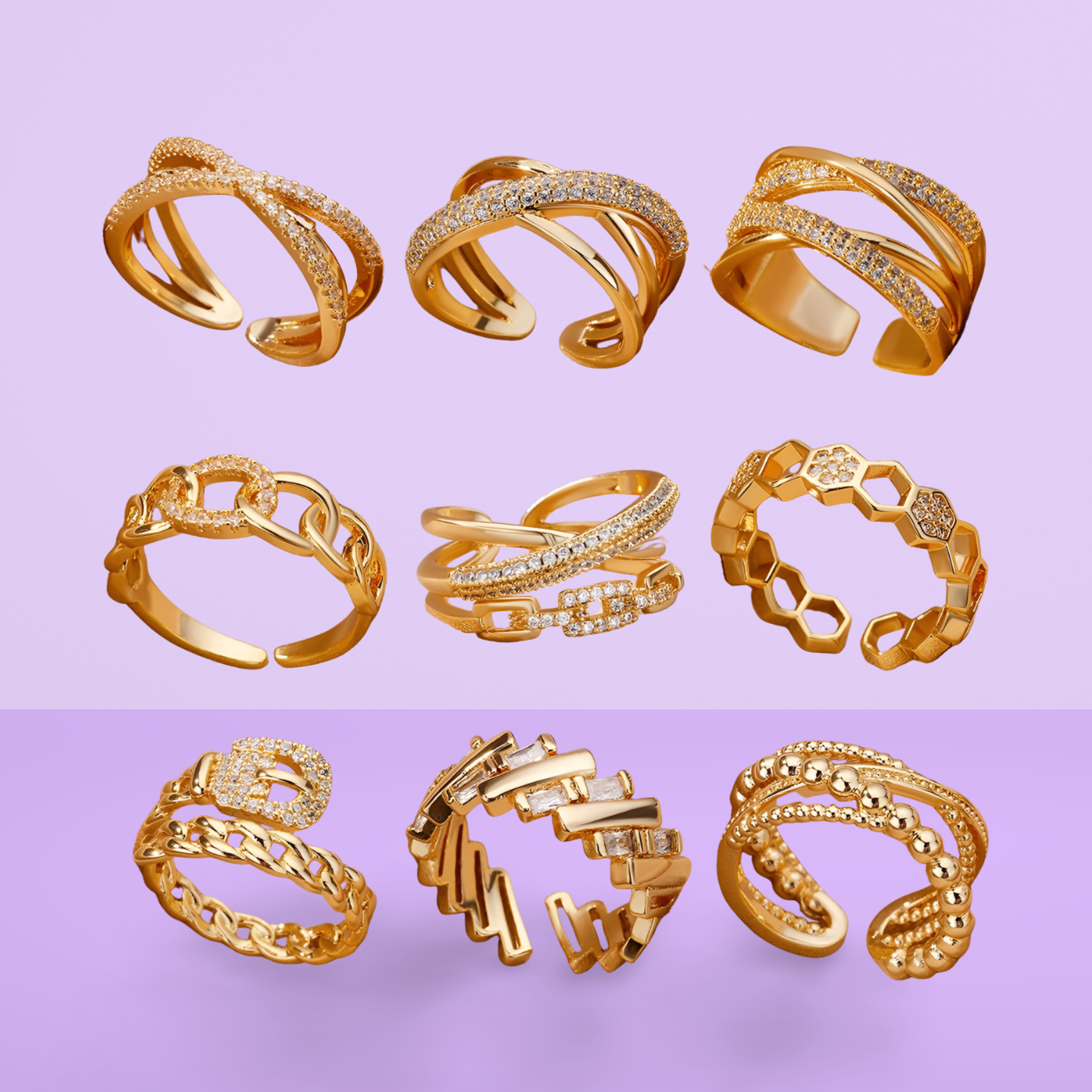Goldfarbener Edelstahlring für Frauen - Mein Shop