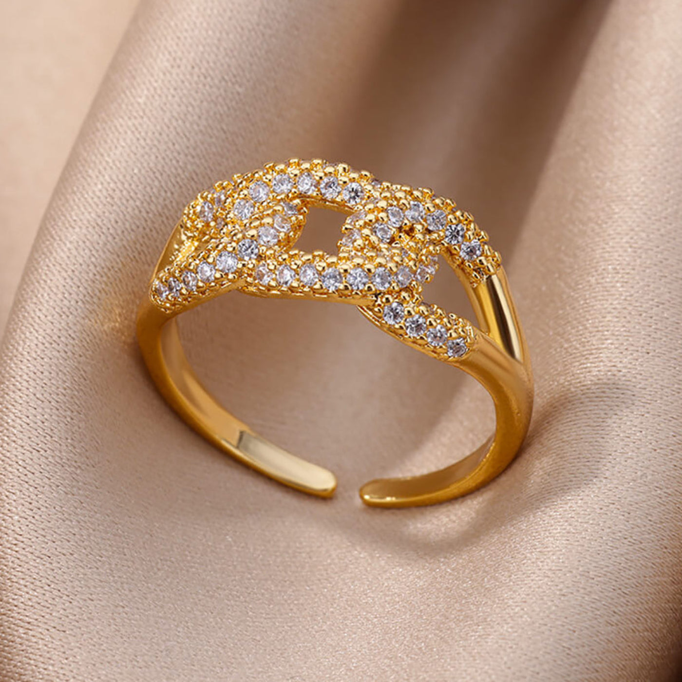 Goldfarbener Edelstahlring für Frauen - Mein Shop