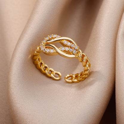 Goldfarbener Edelstahlring für Frauen - Mein Shop