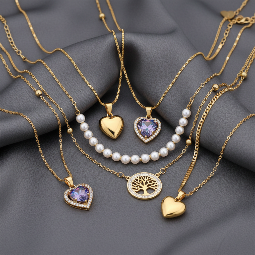 مجموعة القلادات الذهبية