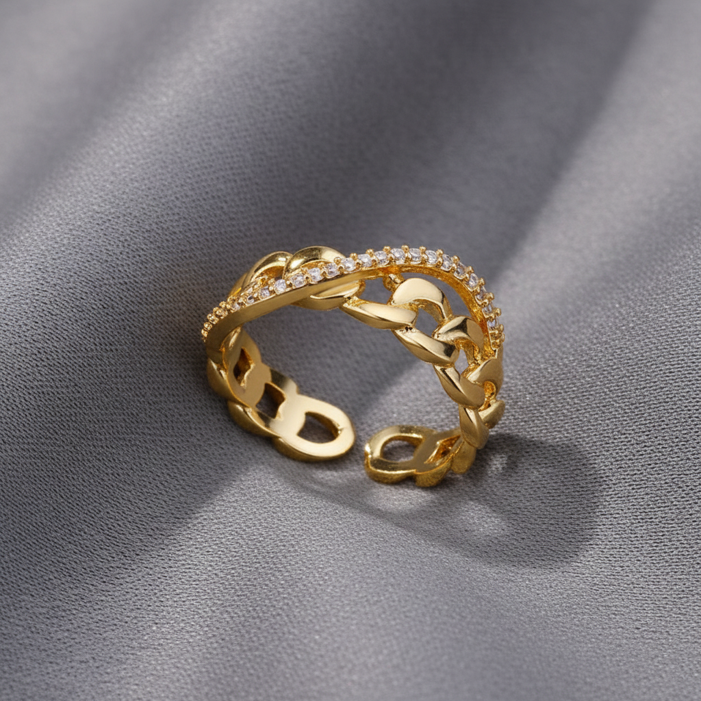 خاتم بتصميم سلسلة وقلوب
