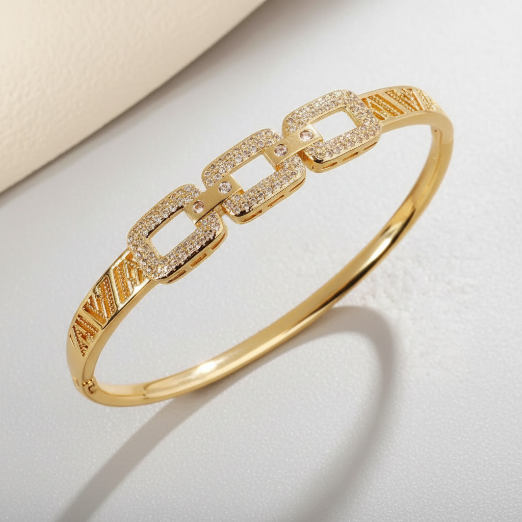 سوار النحاس والزركونيوم الذهبي