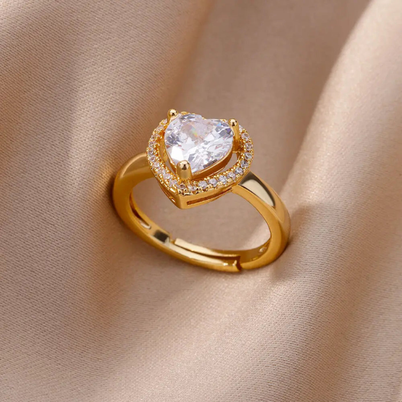 Goldfarbener Edelstahlring für Frauen - Mein Shop