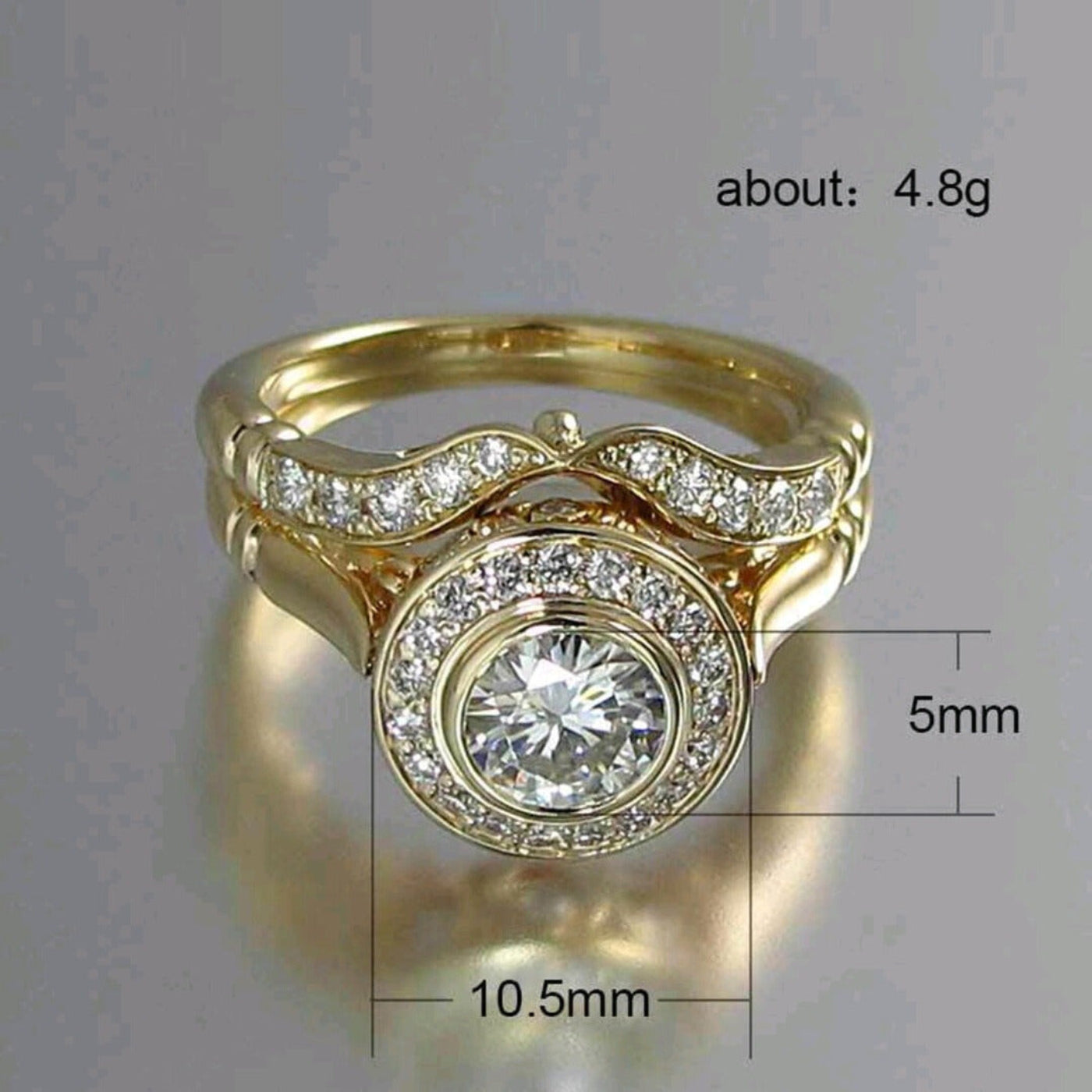 2 Stücke Ring Eingelegt Glänzend Kubischem Zirkonia 18K Vergoldung - Mein Shop
