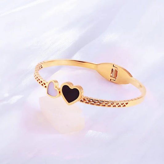 Elegantes Damen Armband - Vergoldet mit Pfirsich-Herz Design - Mein Shop