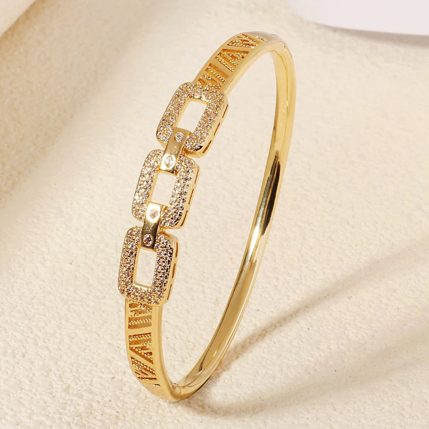 Exklusives Goldenes Kupfer- und Zirkonium-Armband - Mein Shop