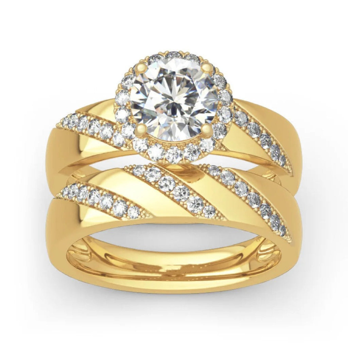 2 Stücke Ring Eingelegt Glänzend Kubischem Zirkonia 18K Vergoldung - Mein Shop