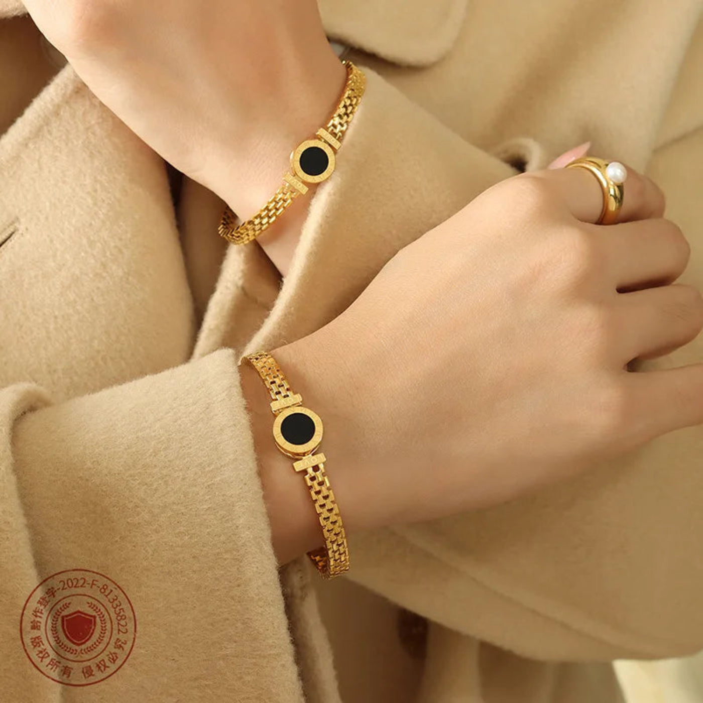 Luxus-Armband aus Edelstahl in 14K Goldfarbe - Exklusivität für jeden Anlass - Mein Shop