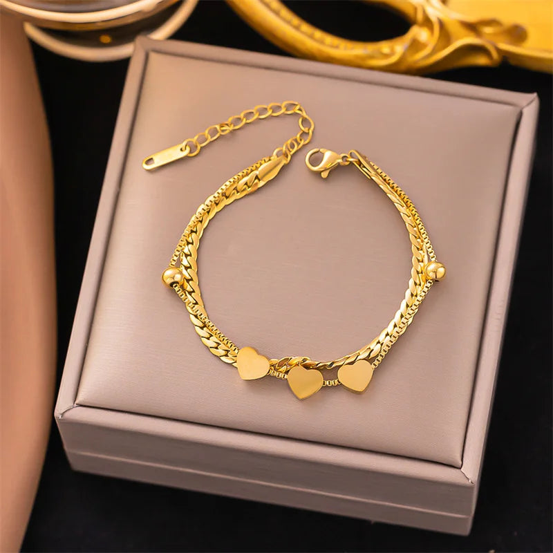 Elegante Edelstahl-Armbänder - Modischer Goldener Schmuck für Damen - Mein Shop